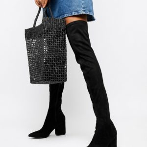 RAID black heeled over the knee boots - Black