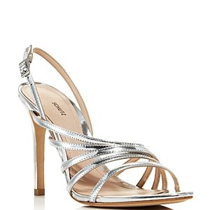 Schutz Women's Taila Metallic Leather Strappy High-Heel Sandals