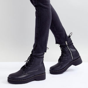 Steve Madden Leather Ankle Boots - Black