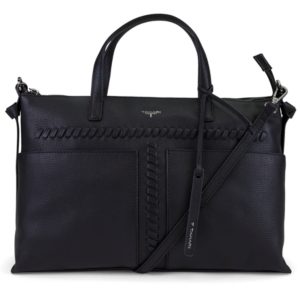 T Tahari Skyler Leather Whipstitch Satchel