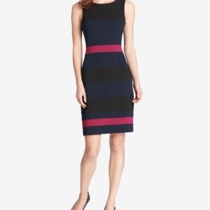 Tommy Hilfiger Striped Scuba Sheath Dress