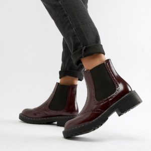 Truffle Collection Chunky Chelsea Ankle Boots - Red