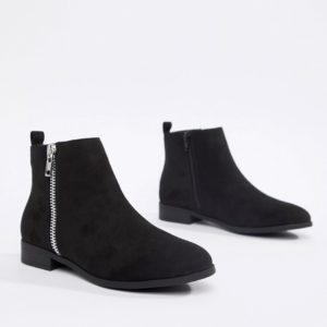 Truffle Collection Side Zip Ankle Boots - Black