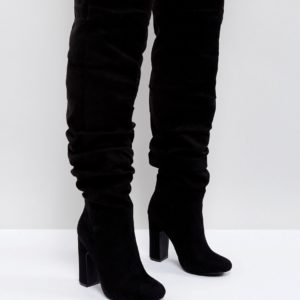 Truffle Collection Slouch Knee High Boot - Black