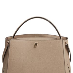 Valextra Medium Brera Leather Top Handle Bag - Beige