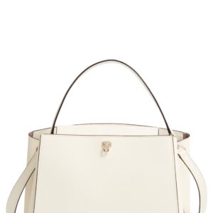 Valextra Medium Brera Leather Top Handle Bag - White