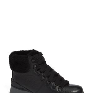 Women's Bionica Diablo Genuine Shearling Bootie, Size 6.5 M - Black