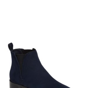 Women's Black Suede Studio Taylor Bootie, Size 6 M - Blue