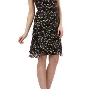 Women's Carmen Marc Valvo Infusion Sequin Floral Illusion Yoke Cocktail Dress