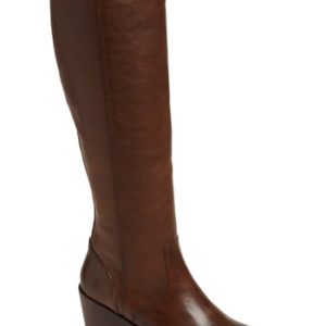 Women's Frye Emma Knee High Wedge Boot, Size 6 M - Brown