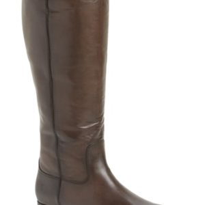 Women's Frye Melissa Button 2 Knee High Boot, Size 7 Wide Calf M - Brown