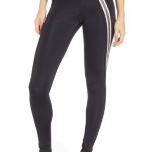 Women's Ivy Park Metallic Asymmetrical Stripe Leggings