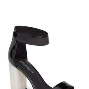 Women's Jeffrey Campbell Lindsay Statement Heel Sandal, Size 5.5 M - Black