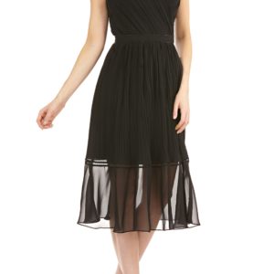 Women's Kay Unger Pleated Chiffon Faux Wrap Cocktail Dress