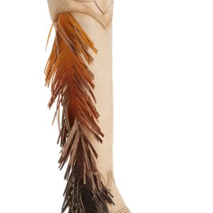 Women's Lane Boots Fringe Over The Knee Western Boot, Size 5 M - Ivory