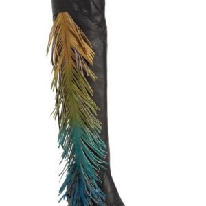 Women's Lane Boots Fringe Over The Knee Western Boot, Size 8.5 M - Black