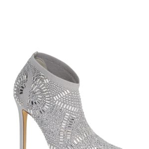 Women's Lauren Lorraine Sarah Crystal Embellished Bootie, Size 5.5 M - Metallic