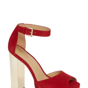 Women's Michael Michael Kors Paloma Metallic Heel Platform Sandal, Size 5.5 M - Red