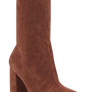 Women's Nine West Cal Stretch Corduroy Bootie, Size 6 M - Brown