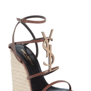 Women's Saint Laurent Cassandra Ysl Logo Wedge Sandal