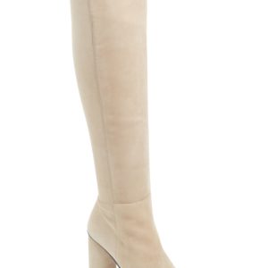 Women's Stuart Weitzman Eloise Over The Knee Boot, Size 5.5 M - Beige