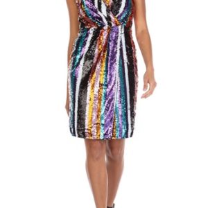 Women's Tfnc Sarah Rainbow Sequin Stripe Cocktail Sheath